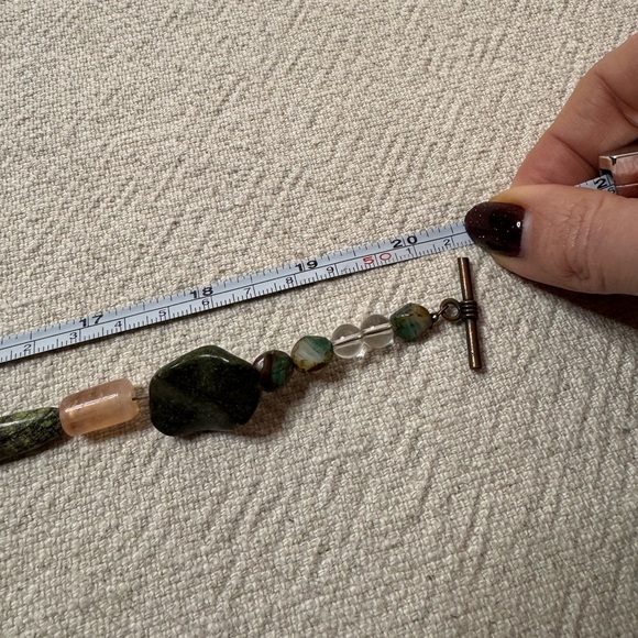 Jade Copper Green Beaded Pendant Necklace - Picture 4 of 4